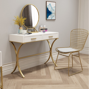 Table de maquillage mobile en <span class=keywords><strong>fer</strong></span> <span class=keywords><strong>forgé</strong></span> <span class=keywords><strong>et</strong></span> <span class=keywords><strong>bois</strong></span> de pin de style nordique, moderne <span class=keywords><strong>et</strong></span> simple, pour petit appartement, longue, blanche, de style européen - Product Image 3