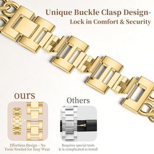 <span class=keywords><strong>Bracelet</strong></span> en métal pour femmes 40mm 41mm 38mm 42mm pour <span class=keywords><strong>Apple</strong></span> <span class=keywords><strong>Watch</strong></span> Series 10 9 8 <span class=keywords><strong>Bracelet</strong></span> à double maillons en acier ultra élégant et réglable - Product Image 5