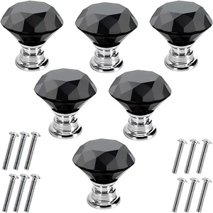 Dresser <strong>Knobs</strong> Silver <strong>Diamond</strong> Drawer <strong>Knobs</strong> Pulls Crystal Clear Glass High Quality 30mm Dining Room Kitchen <strong>Cabinets</strong> Modern 0.03kg - Product Image 3