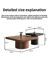 Nouvelle table basse en bois massif de style antique durable pour le salon, design italien minimaliste moderne carré