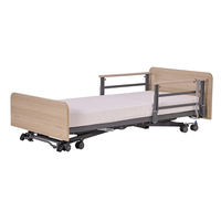 Lit médical électrique pour hôpital, lit de soins médicalisé électrique pour maison de retraite, lit de soins à domicile pour personnes âgées avec tête de lit en bois, conforme à la norme IEC60601