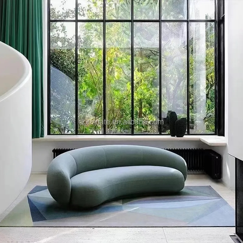 Sofá curvo de tela de terciopelo para sala de estar, sofá moderno de lujo, suave, combinación 1 + 2 + 3
