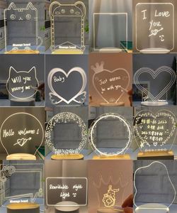 En stock, cadeaux faits main DIY, lampe de chevet en acrylique LED, lumière blanche chaude, alimentée par USB, lumière décorative avec stylo d'écriture - Product Image 3