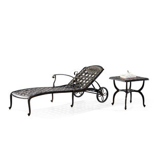Al Aire Libre Bali Patio Cama de día Muebles de exterior Tumbona de hierro fundido con <span class=keywords><strong>ruedas</strong></span> para Villa Piscina Uso comercial - Product Image 5