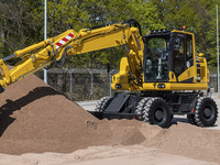 Excavatrice hydraulique sur roues fiable PW158 pour la construction de ponts, l'installation de pipelines, la maintenance routière et les travaux d'infrastructure