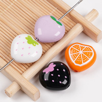 Hot Koop 19x20mm Effen Kleur Cartoon Fruit Acryl Hart Kralen DIY Telefoon Ketting Armband Ketting Oorbel Sieraden Maken RT0727