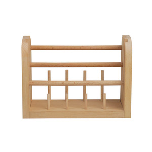 Support de bobine en bois avec bobines rotatives pour outils de broderie, organisateur de rangement de bureau, fournitures artisanales durables - Product Image 3