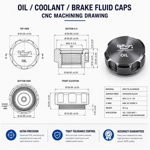 Bouchons de réservoir de carburant en acier inoxydable renforcé et alliage d'aluminium usinés par CNC pour voitures/motos modifiées, protection d'étanchéité renforcée - Product Image 6