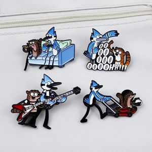 Broche Creativo de Metal con Diseño de Pájaro Azul y Topo de Dibujos Animados, Accesorio Lindo para Mochila, Colgante Decorativo - Product Image 3