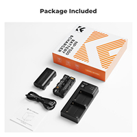 Set Baterai dan Charger Kamera K&F Concept 2 Pack 2600mAh NP-F550 untuk Baterai Sony NP-F550 F570 F750 F770 F930 F950 F960 F970