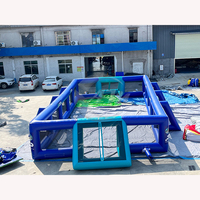 Cancha de Fútbol Inflable Interactiva Comercial, Campo de Fútbol con Material de PVC y Fácil Instalación para Juegos Deportivos