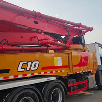 Pompe à béton autoportante Sany 52m d'occasion, châssis Benz 2020 Euro V, superstructure Zoomlion 180-120m/h, diesel 428HP