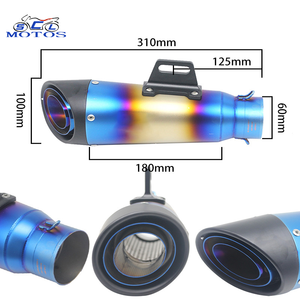 Silencieux d'Échappement de <span class=keywords><strong>Moto</strong></span> en Acier de 60mm de Diamètre Projet de Course pour Scooter de Sport - Product Image 1