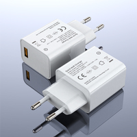 Adaptateur de chargeur mural électrique rapide Shenzhen Lvxiangyuan 18W QC 3.0 1 port, approuvé CE RoHS, prise EU, respectueux de l'environnement pour smartphone