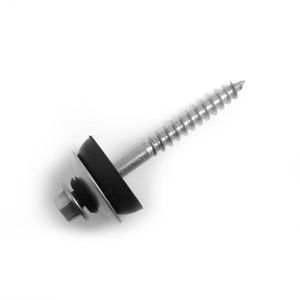 Vis à aggloméré en acier inoxydable A2 certifiée CE SKU 8A50010 TE + rondelle 6.4X130 filetage 80 + rondelle zingage ANSI JIS - Product Image 1