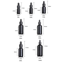 Flacon compte-gouttes en verre noir 5ml 10ml 15ml 20ml 30ml 50ml 100ml pour huile essentielle, flacon sérum en verre violet foncé pour soins de la peau avec pompe