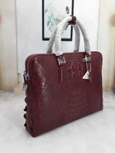 Porte-documents pour ordinateur portable en cuir de crocodile véritable |   Sac à bandoulière pour voyages d'affaires de 14 pouces |   Sac messager de luxe en peau de crocodile pour homme - Product Image 3