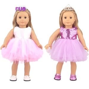 Nouvelle robe rose rouge de rêve pour poupée américaine de 18 pouces, mini-poupée de mode en plastique pour garçons - Product Image 1