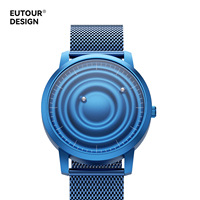 Reloj Magnético Creativo Premium OEM Personalizado, Sin Manecillas, para Hombre, con Correa de Cuero Genuino y Madera de Sándalo Natural, Venta al Por Mayor de Fábrica