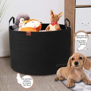 <span class=keywords><strong>Panier</strong></span> à linge extra large 22" x 22" x 14" en corde <span class=keywords><strong>de</strong></span> coton tressée avec poignées pour couvertures et jouets, idéal pour le salon - Product Image 2