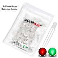 100 pièces F5 5mm LED Diode électroluminescente ampoule bicolore rouge vert Anode commune Cathode Transparent Diffusé Micro indicateur 3V