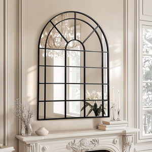 Grande <span class=keywords><strong>Specchio</strong></span> ad Arco Dorato Decorazione Murale Stile Fattoria, <span class=keywords><strong>Specchio</strong></span> Decorativo a Griglia per <span class=keywords><strong>Ingresso</strong></span>, Corridoio, Soggiorno - Product Image 5