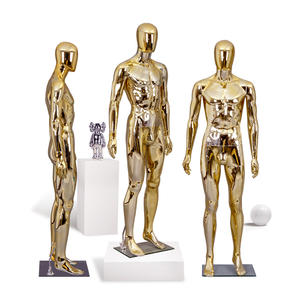 Krom altın erkek tam vücut manken erkekler kukla tabanı ile 2024 yeni moda bezler butik ekran - Product Image 6