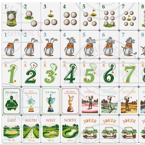 Jeu de Mahjong Américain Moderne Thème <span class=keywords><strong>Golf</strong></span> avec Tuiles de Mahjong en Acrylique Pliables et Personnalisées, en Stock, Prêt à Expédier - Product Image 1