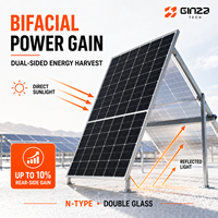Panneaux solaires monocristallins bifaciaux Ginza Factory N-Type 635W à demi-cellules et double vitrage pour projets de montage au sol et sur toiture