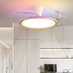 Modern Large Wind Variable Frequency Invisible Fan Lamp Bedroom Living Room Household Electric <b>Chandelier</b> LED Ceiling Fan - Product Image 2