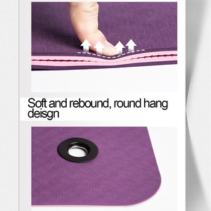 Tapete de Yoga Pilates de <span class=keywords><strong>TPE</strong></span> Antideslizante de Doble Cara, Ecológico, de 6 mm de Grosor, con Orificios para Colgar, Tapete Deportivo para Fitness - Product Image 5