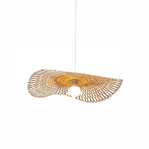 Abat-jour en bambou ovale large, luminaire suspendu minimaliste oriental, <span class=keywords><strong>lampe</strong></span> rustique pour restaurant, villa, hôtel en bord de mer, décoration - Product Image 5