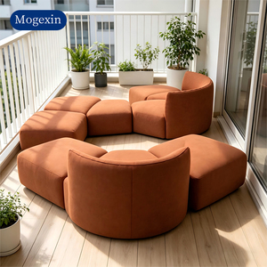 Modern Luxury Curved Modular Sectional <b>Sofa</b>, Soft Velvet Upholstered Living Room <b>Sofa</b> Set for Home & Hotel - Product Image 3