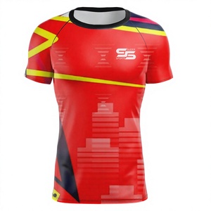 เสื้อแรชการ์ดแขนสั้นคุณภาพสูงสำหรับผู้ชาย เสื้อว่ายน้ำชายหาด ผลิตเสื้อแรชการ์ดคุณภาพสูง - Product Image 1