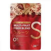 Poudre de fibres de fruits et baies 34-en-1 Marque Blanche, Complément Alimentaire Minceur pour la Gestion du Poids, Bâtonnets de Boisson Instantanée