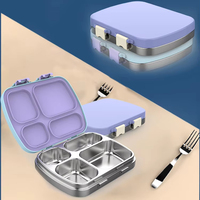 Boîte à lunch bento thermos isolée ODM pour enfants avec 4 compartiments en acier inoxydable SS304 pour nouveau-nés et enfants