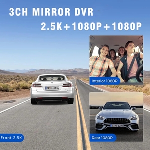 3 telecamere per Auto Dvr 2.5K + 1080P + 1080P 10 pollici Dash Cam specchietto retrovisore G-sensore per visione notturna per Auto cruscotto Video Auto <span class=keywords><strong>Registrar</strong></span> Auto - Product Image 6