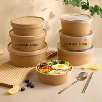 Emballages personnalisés en papier kraft pour salades, poulet frit et plats à emporter de restaurants et fast-foods – Contenants jetables avec logo