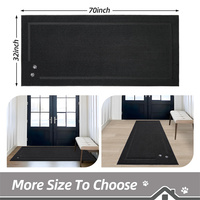 Tapis d'entrée super absorbant en microfibre à boucles tuftées unies, lavable en machine, antidérapant, résistant aux taches, pour porte d'entrée pour animaux