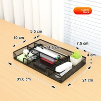 Organisateur de bureau en métal à plusieurs compartiments, support de rangement pour fournitures de bureau, porte-documents en fer