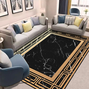 Thảm nhung pha lê in 3D hiện đại, thiết kế ghép hình dệt nổi, chất liệu polyester mềm mại dùng cho phòng khách gia đình. - Product Image 3