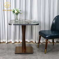 Table à café carrée de luxe, mobilier moderne et personnalisé, table à manger, café, pierre, ardoise, tables de restaurant