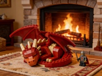 Blocs de construction en forme de dragon de feu, animal mythique, en matériau ABS, jouet éducatif à assembler soi-même, modèle de collection pour les 8 ans et plus