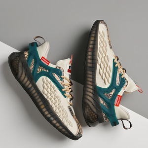 Chaussures de course d'hiver pour hommes à blocs de couleur, à motif d'écailles de dragon, en maille respirante, tendance - Product Image 3
