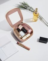 Tas Make up kotak sederhana tahan air, mode ringan tahan lama dengan ritsleting
