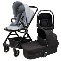 Poussette de luxe 3 en 1 pour bébé Landau pliable avec siège auto 3 En 1 Bebe Poussette