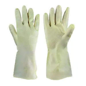 Cow Gluten Latex Thickened Gloves Washing Gloves Industrial Plastic Acid And Alkali Resistant Rubber Gloves [10 Pairs]