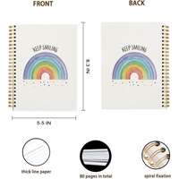 Carnet de notes spirale pour étudiant, thème arc-en-ciel, de haute qualité, transfrontalier, inspirant ; Cadeau minimaliste style Instagram