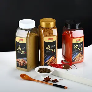 28oz 830ml Pepper Chilli Cumin Condiment Powder Food Grade Plastic Spice Jars With Lids For Spices Packing
