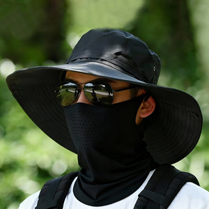 Fisherman <b>Hat</b> 12cm Wide Brim Sun Protection UV Shield Outdoor Fishing Breathable Waterproof Quick Dry Foldable <b>Summer</b> Adult <b>Hat</b> - Product Image 2